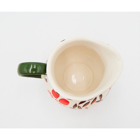 Dutch Wax Coastline Imports Red Green Floral Creamer Embossed Hand-Painted - Picture 5 of 8